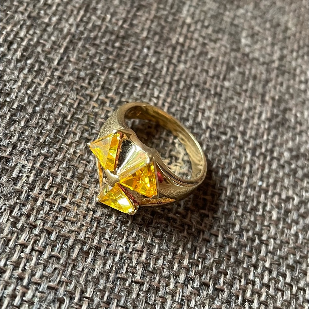 Yellow CZ ring size 6.75